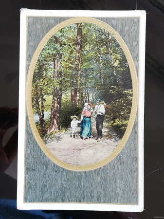 Почтовая карточка Открытка 1911 год Семья Прошла почту