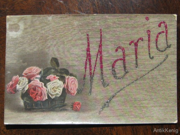 Почтовая карточка Открытка 1919 год Из-во LP Maria Цветы Розы