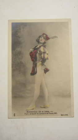старинная открытка Mademoiselle Léa de Lonval ( Актриса Мадмуазель Барлет Франция Начало ХХ века ) 
