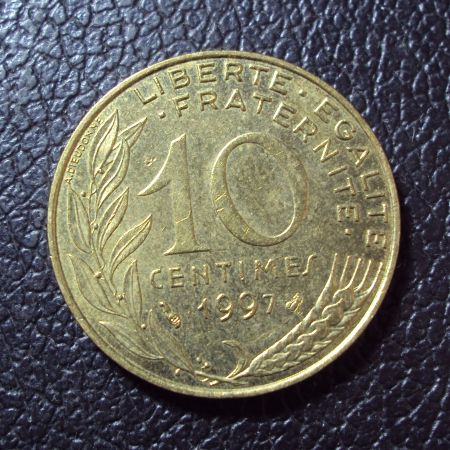 Франция 10 сантим 1997 год.