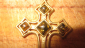 Нательный крест , Серебро 925 проба , позолота , солнечный камень - вид 4