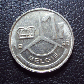 Бельгия 1 франк 1990 год belgie.