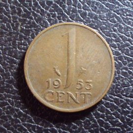 Нидерланды 1 цент 1953 год.