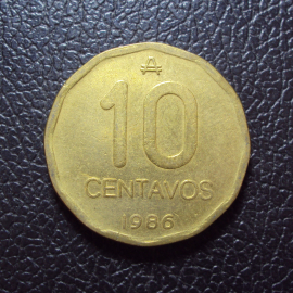 Аргентина 10 сентаво 1986 год.