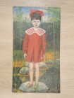 винтажная картина портрет девочка в красном Герасимов, 1979 г. советская живопись СССР