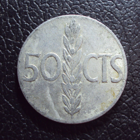 Испания 50 сентимо 1966 / 1971 год.