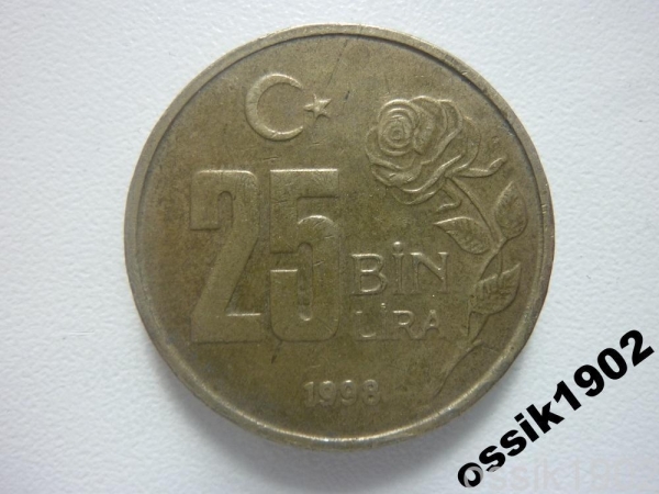 Турция. 25000 лир 1998 г. R1-6.