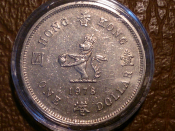 Гонконг, 1 доллар 1978 год, состояние XF+ , KM# 43;  в капсуле