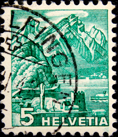 Швейцария 1936 год . Горы Пилатус - вид со стороны Штанстад .