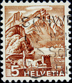 Швейцария 1948 год . Горы Пилатус - вид со стороны Штанстад .