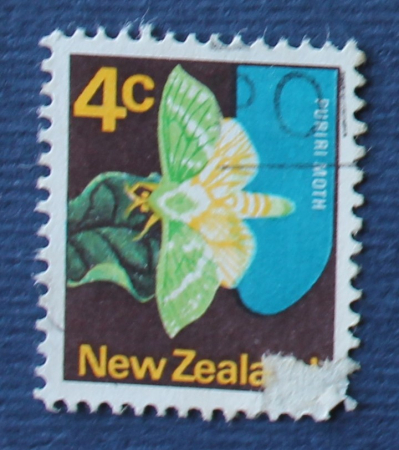 Новая Зеландия 1970 Puriri moth Бабочки  Sc#443 Брак