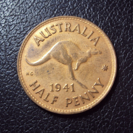 Австралия 1/2 пенни 1941 год.