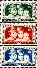 Бельгия 1935 год . Королевские дети . Полная серия . Каталог 18 €