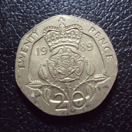 Великобритания 20 пенсов 1989 год.