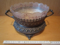 Фруктовница,конфетница,сухарница серебрение росписное стекло 19 век - вид 3