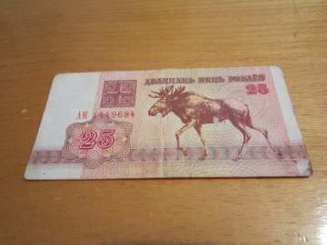 Банкнота 25 рублей 1992 год Белоруссия