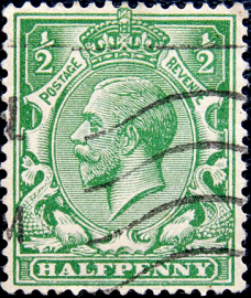 Великобритания 1913 год . Король Георг V . 0,5 пенни . (1)