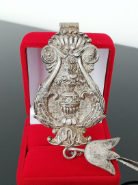 Антикварное женское украшение для пояса 19 век Серебро