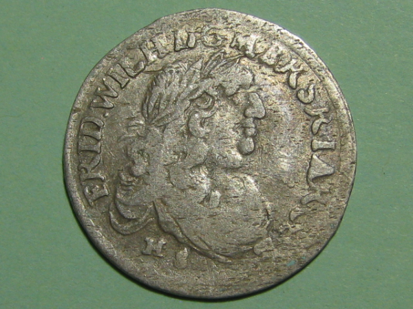 #1 Монета 6 грошей Бранденбург-Пруссия 1681 Серебро Оригинал	