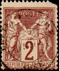 Франция 1877 год . Аллегория . 2 c . Каталог 2 €