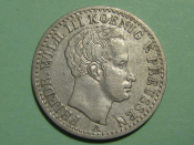 Редкая! Монета 6 часть талера 1837 Пруссия Серебро Оригинал