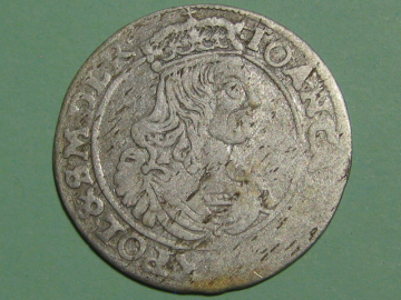 Монета 6 грошей AT 1662 год Польша Серебро Оригинал