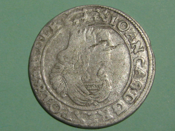 Монета 6 грошей AT 1663 год Польша Серебро Оригинал