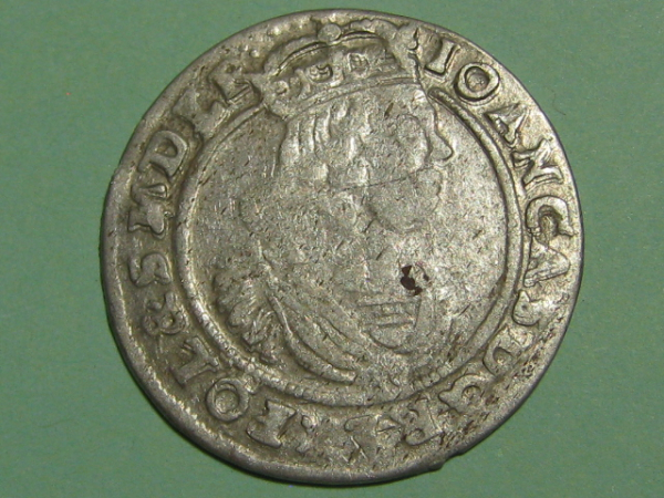 Монета 6 грошей AT 1665 год Польша Серебро Оригинал