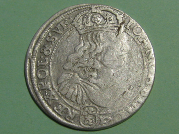 Монета 6 грошей TLB 1667 год Польша Серебро Оригинал