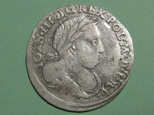 Монета 6 грошей 1678 год (без TLB, "8" плохо читается) Польша Серебро Оригинал