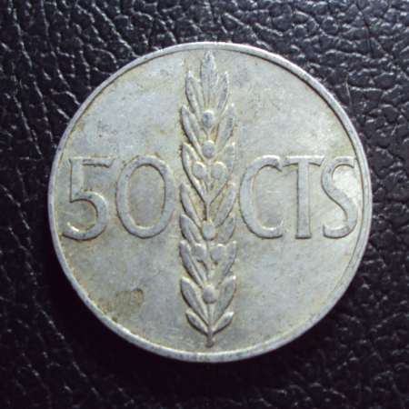 Испания 50 сентимо 1966 / 1967 год.