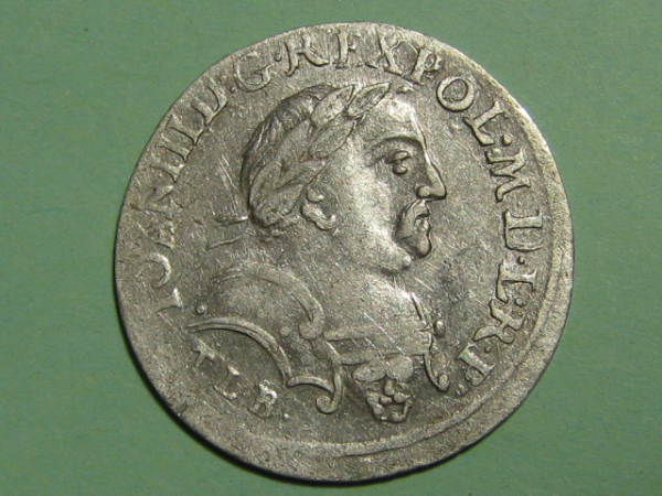 Монета 6 грошей TLB 1681 (1681с) Польша Серебро Оригинал