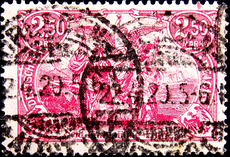 Германия 1920 год . "Север и Юг" . 2,50 m . Каталог 300 £. (1)
