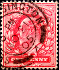 Великобритания 1902 год . король Эдвард VII . 1 p . Каталог 1,50 фунта . (1)