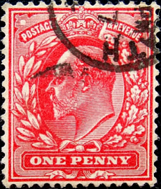 Великобритания 1902 год . король Эдвард VII . 1 p . Каталог 1,50 фунта . (3)