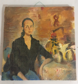 Картина "Портрет девушки" Ракутов С. 1970-года.