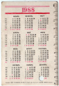 Календарик на 1988 год ВАЗ-2106 - вид 1