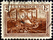 Люксембург 1926 год . Промышленность . Литейные заводы Эш-сюр-Альзетт . Каталог 2,50 €.