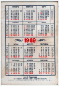 Календарик на 1989 год Лошадь - вид 1