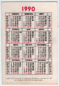 Календарик на 1990 год Яхта - вид 1