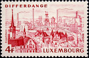Люксембург 1974 год . Дифферданж — город в герцогстве Люксембург . (1)