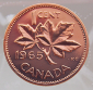 Канада 1 цент 1965 год UNC - вид 1