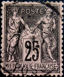 Франция 1886 год . Аллегория . 25 c . Каталог 2 € . (2)