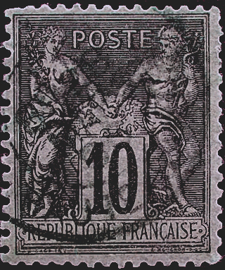Франция 1877 год . Аллегория . 10 c . Каталог 2 € (3)