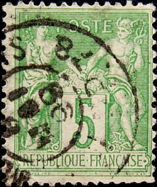 Франция 1898 год . Аллегория . 5 c . Каталог 2 € (2)