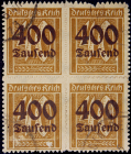 Германия , Веймар 1923 год . Доплата-400Т на 40пф (цифры) . Каталог 24 €. 