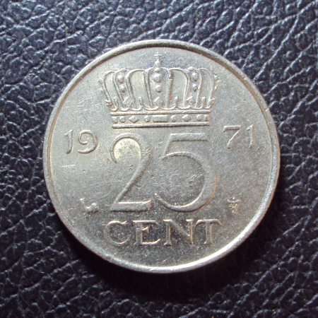 Нидерланды 25 центов 1971 год.