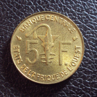 Западная Африка КФА 5 франков 1997 год.