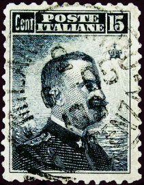 Италия 1906 год . Виктор Эммануил III . 15c . Каталог 1,30 £ . (1)