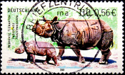 Германия 2002 год . Фауна . Индийский носорог . Каталог 1,20 €.